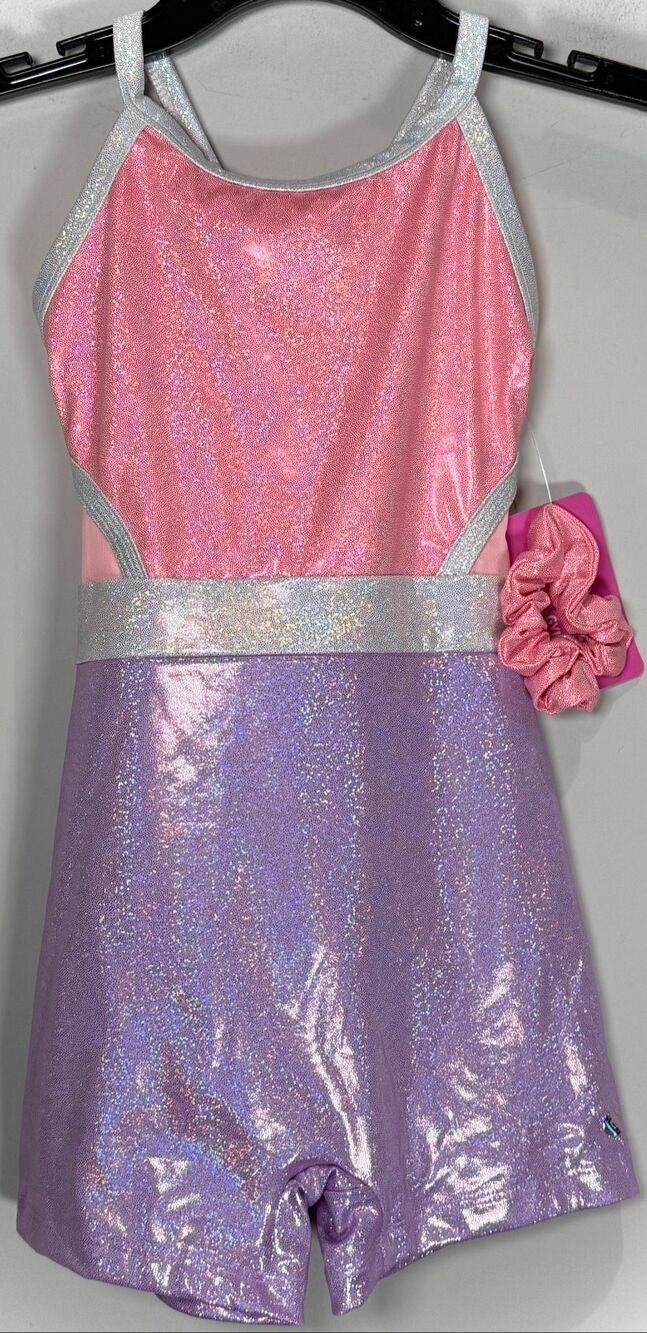 Justice leotard with hair scrunchie size 6-7